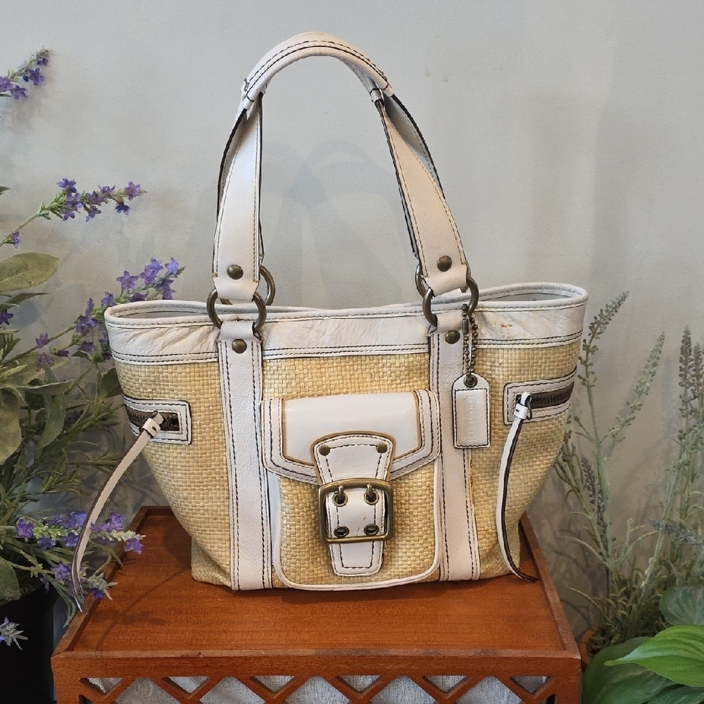 Coach Vintage 2005 Legacy Straw Tote - Picture 1 of 9